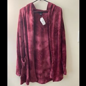 Long sleeve cardigan with hood, super soft, Rue21, size small, but stretches!